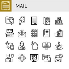 mail simple icons set