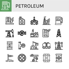 petroleum simple icons set