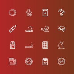 Editable 16 addiction icons for web and mobile