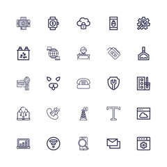 Editable 25 phone icons for web and mobile