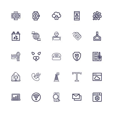 Editable 25 phone icons for web and mobile