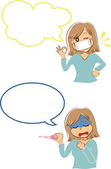 ウィルス対策する女性