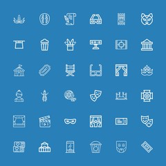 Editable 36 theater icons for web and mobile