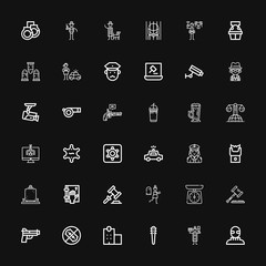Editable 36 crime icons for web and mobile