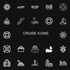 Editable 22 cruise icons for web and mobile