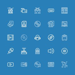 Editable 25 record icons for web and mobile
