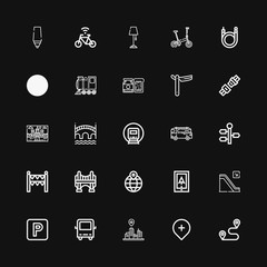 Editable 25 road icons for web and mobile