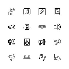 Editable 16 loudspeaker icons for web and mobile