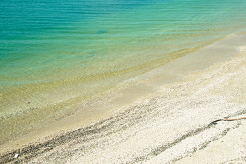 Soft wave of Blue tropical Serenity beach,natural background for summer holiday.