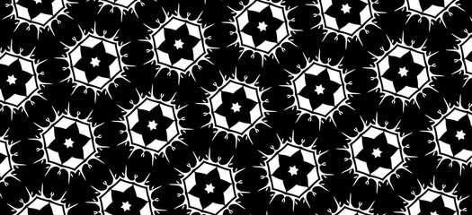 Ornament with elements of black and white colors.