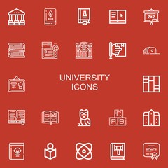 Editable 22 university icons for web and mobile