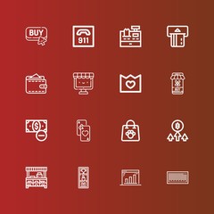 Editable 16 commerce icons for web and mobile