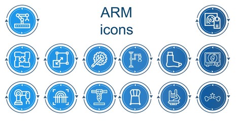 Editable 14 arm icons for web and mobile