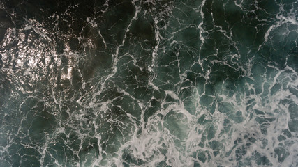 Top view on wave coast. Bali, Indonesia.