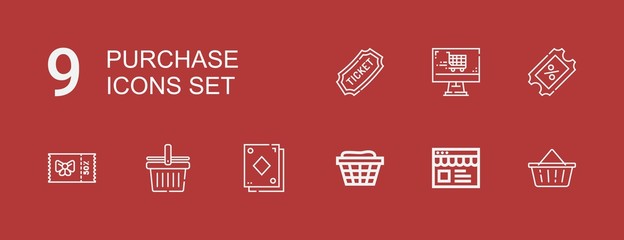 Editable 9 purchase icons for web and mobile