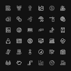 Editable 36 profit icons for web and mobile