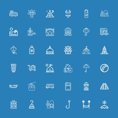 Editable 36 tourism icons for web and mobile