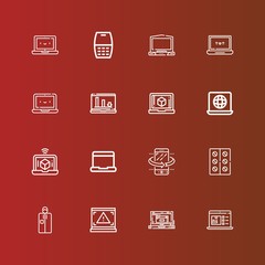 Editable 16 touchscreen icons for web and mobile