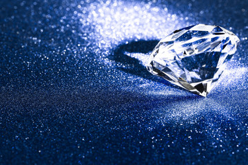 Abstract diamond perfect jewelry on a texture backdrop. diamond purities surface, free space for...