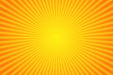 Orange Sunburst Pattern Background. Rays. Radial. Summer Banner. Vector Illustration