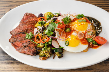 steak and eggs