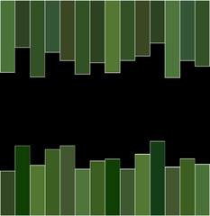 Green bar and black space background.