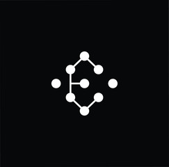 Minimal elegant monogram technology logo. Outstanding professional trendy awesome artistic E initial based Alphabet icon logo. Premium Business logo white color on black background