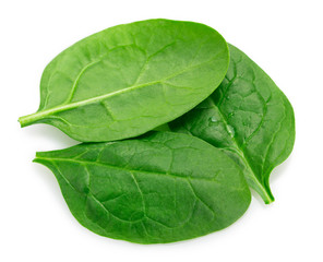Obraz premium Fresh spinach on white background