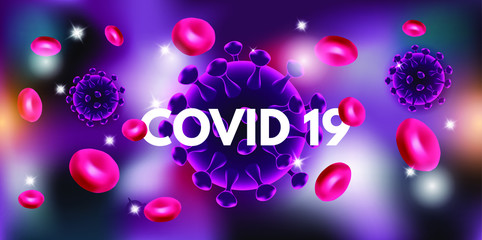 Background Elegant purple color about the Coronavirus outbreak. COVID-19 Corona virus outbreak and Pandemic medical health risk concept