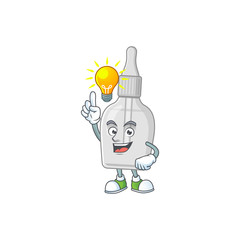 A genius bottle with pipette mascot character design have an idea
