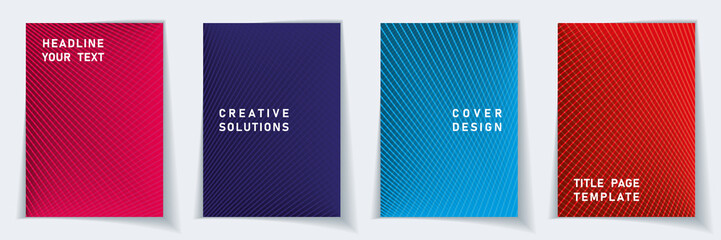 Cover page minimal layout vector design set. 