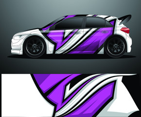 Rally car decal graphic wrap vector, abstract background