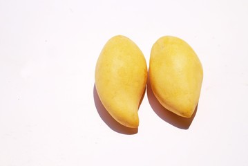 Yellow  mango on isolate white background  .