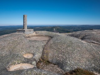 Trig point on the summit of Mount Pindo, the 