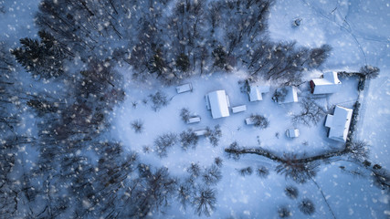 snow falling down