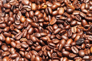 Close up  coffee bean for background, selective focus.