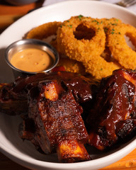 ribs and onion rings