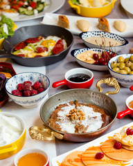 breakfast set on the table __