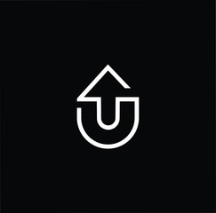 Minimal elegant monogram art logo. Outstanding professional trendy awesome artistic U initial based Alphabet icon logo. Premium Business logo white color on black background © FinalDesignz