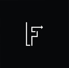 Obraz premium Minimal elegant monogram art logo. Outstanding professional trendy awesome artistic F initial based Alphabet icon logo. Premium Business logo white color on black background