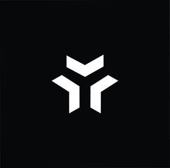Minimal elegant monogram art logo. Outstanding professional trendy awesome artistic Y initial based Alphabet icon logo. Premium Business logo white color on black background
