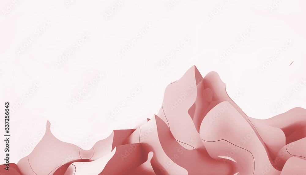 Aufkleber abstract background red monotone curves and exotic patterns - 3d rendering