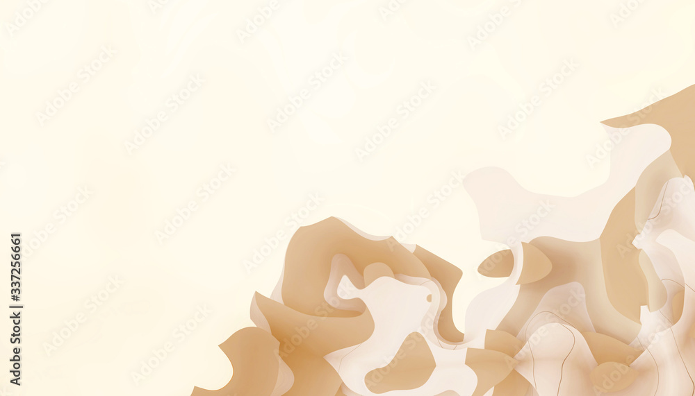 Aufkleber abstract background yellow monotone curves and exotic patterns - 3d rendering