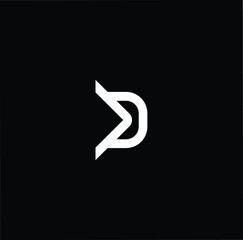 Minimal elegant monogram art logo. Outstanding professional trendy awesome artistic D initial based Alphabet icon logo. Premium Business logo white color on black background