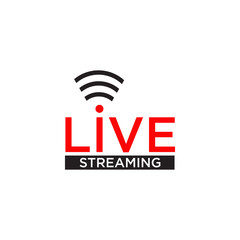Live streaming text logo design template