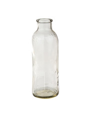 empty transparent glass bottle isolated