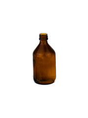 empty transparent black glass bottle isolated