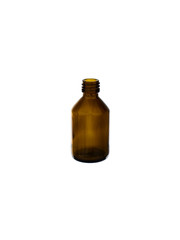 empty transparent black glass bottle isolated