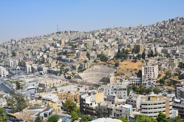 Fototapeta na wymiar Vue Panoramique Amman Jordanie