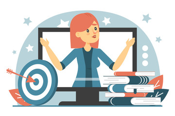 Webinar vector isolated. Idea of online education